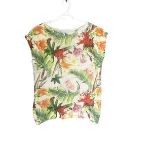 Luisa Ricci Made in Italy Tropical Palm Coastal Top/Blouse